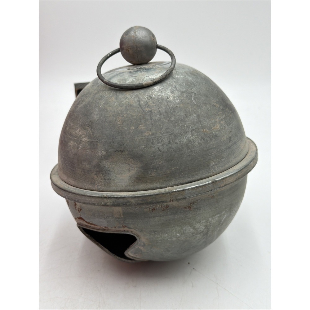 NEW 12" Jumbo Jingle Bell Extra Large Sleigh Bell Galvanized Distressed Antique